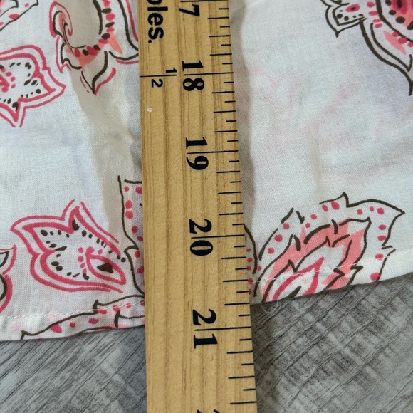 Y2K Faded Glory Paisley Tank Top Juniors S Smocked Pink White 2000s Cotton - Picture 8 of 8